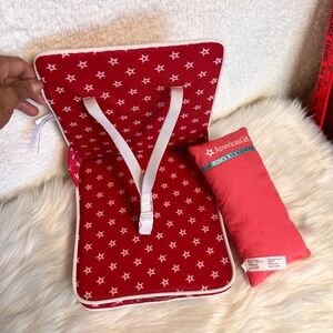 American Girl Red Star Doll Booster Seat with White Safety Strap